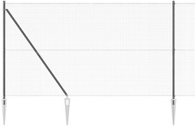 vidaXL Συρματοπλέγμα Φράχτη με 13 Στήλες Γκρι 1.6x25 m Ατσάλι