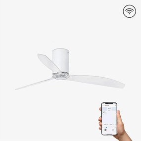 Ανεμιστήρας Οροφής Mini Tube 32039WP Smart Fan Με Τηλεχειριστήριο D128cm Matt White Faro Barcelona