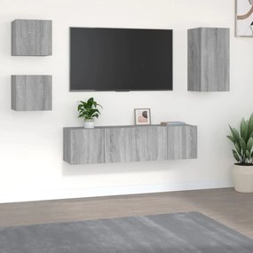 vidaXL Σετ Επίπλων Τηλεόρασης 5 Τεμ. Γκρι Sonoma Επεξεργασμένο Ξύλο