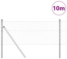 vidaXL Περίφραξη Αλυσίδας με 7 Πόλους 0.8x10 m Γαλβανισμένο Ατσάλι