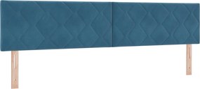 vidaXL Κρεβάτι Box Spring με Στρώμα και LED Μπλε 200 x 200 cm Βελούδο