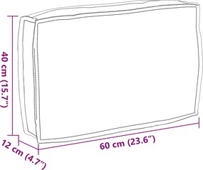 vidaXL Μαξιλάρι Κρεμ 60 x 40 x 12 cm Ύφασμα Όξφορντ