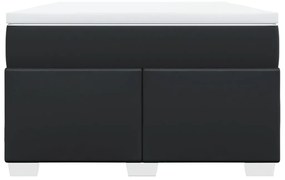vidaXL Κρεβάτι Boxspring με Στρώμα Μαύρο 120 x 200 εκ. Συνθετικό Δέρμα