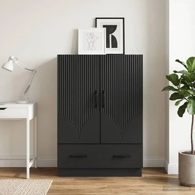 vidaXL Πλαϊνό γραφείο Μαύρο 66 x 34,5 x 92 εκ. Επεξεργασμένο Ξύλο