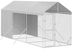 vidaXL Κλουβί Σκύλου Εξ. Χώρου με Οροφή Ασημί 2x6x2,5 μ. Γαλβ. Ατσάλι