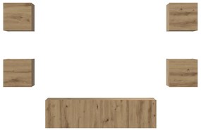 vidaXL Σετ επίπλου τηλεόρασης 6 pcs artisan δρυς 60 x 30 x 30 cm