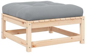 vidaXL Υποπόδιο Κήπου Μασίφ Ξύλο Πεύκου με Μαξιλάρια