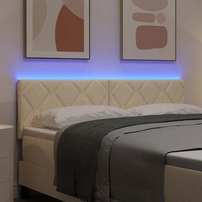 vidaXL LED κεφαλάρι Κρεμ ύφασμα