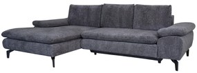 Καναπές Κρεβάτι Γωνιακός ArteLibre Αριστερή Γωνία BANDERA Σκούρο Γκρι 263x168x84cm