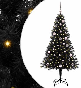 vidaXL Χριστουγεννιάτικο Δέντρο με 150 LED με βάση Μαύρο 150 cm PVC