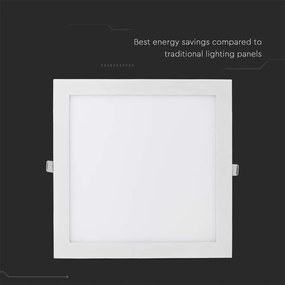V-TAC LED mini panel χωνευτό 24W 2700K θερμό λευκό τετράγωνο SKU: 214887