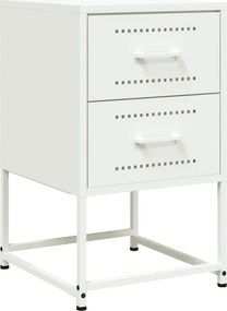 vidaXL Κομοδίνα 2 τεμ. Λευκό 36x39x60,5 εκ. από Χάλυβα