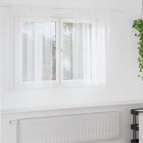 vidaXL Κουρτίνες με κουρτίνες 2 pcs Λευκό 140 x 140 εκ. Πολυεστέρας
