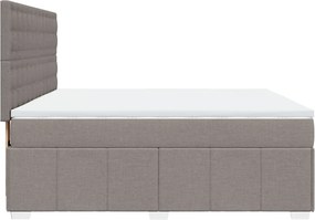 vidaXL Κρεβάτι Boxspring με Στρώμα Taupe 180x200 εκ. Υφασμάτινο