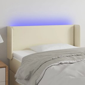 Κεφαλάρι Κρεβατιού LED Κρεμ 103x16x78/88εκ. από Συνθετικό Δέρμα 3123182