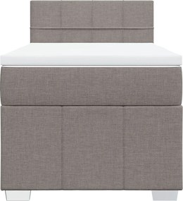 vidaXL Κρεβάτι Boxspring με Στρώμα Taupe 100 x 200 εκ. Υφασμάτινο