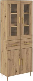 vidaXL Highboard με συρτάρι 2 pcs Artisan Oak Επεξεργασμένο ξύλο
