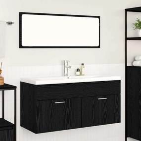 vidaXL Ντουλάπι Μπάνιου Μαύρη Οξυά 100 x 38,5 x 46 cm