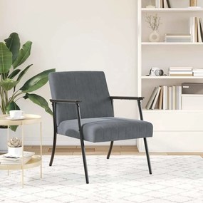 vidaXL Πολυθρόνα Σκούρο Γκρι 59 x 75 x 78 εκ Βελούδο