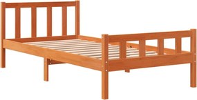 vidaXL Σκελετός Κρεβ. Χωρίς Στρώμα Καφέ Κεριού 75x190 εκ Μασίφ Πεύκο