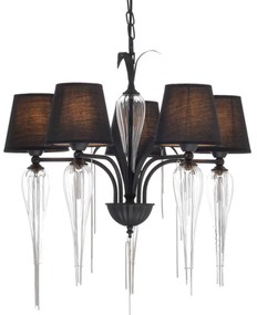 Πολύφωτο Φωτιστικό Οροφής EG170305PBCH Black Metal, Glass, Fabric