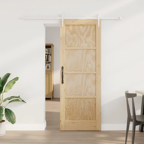 vidaXL Συρόμενη Πόρτα με Σετ Εξαρτημάτων 73.5x198.5 cm Μασίφ Ξύλο Πεύκου