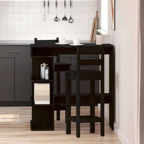vidaXL Μαύρο Τραπέζι Μπαρ με Ράφι Αποθήκευσης, 100x50x101.5 εκ