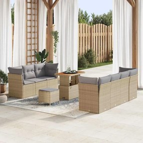 vidaXL Σετ Καναπέ Κήπου 10 pcs μπεζ και ανοιχτό γκρι 90 x 55 x 71 cm