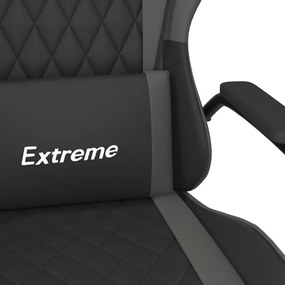 Καρέκλα Gaming Μασάζ Μαύρο/Γκρι από Συνθετικό Δέρμα - Μαύρο