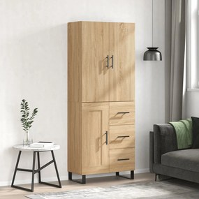 vidaXL Ντουλάπι Sonoma δρυς 69,5 x 34 x 180 εκ. από Επεξεργασμένο Ξύλο