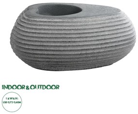 20750 GloboStar® Artificial Garden FLORENCE 20750 Επιδαπέδιο Πολυεστερικό Τσιμεντένιο Κασπώ Γλάστρα - Flower Pot Γκρι Μ108 x Π72 x Υ40cm
