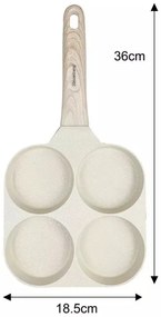 Klausberg KB 7823 τηγάνι 4 διαμερισμάτων, 18,5 cm, μαρμάρινο φινίρισμα, επαγωγικό, μπεζ