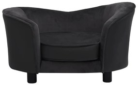 vidaXL Καναπές-Κρεβάτι Σκύλου Μαύρος 69x49x40εκ. Βελουτέ/Συνθετ. Δέρμα