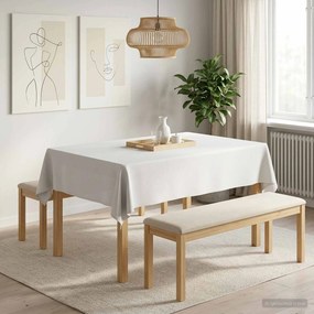 vidaXL Ύφασμα Τραπέζης 5 τμχ. Λευκό 140 x 160 cm Ορθογώνιος