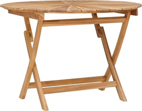 vidaXL Αναδιπλούμενο Τραπέζι Κήπου Φυσικό Ø 110 x 75 cm