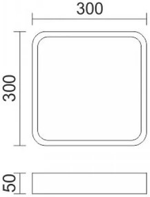 Πλαφονιέρα οροφής Cloud-Leuko-Tetragono-21W