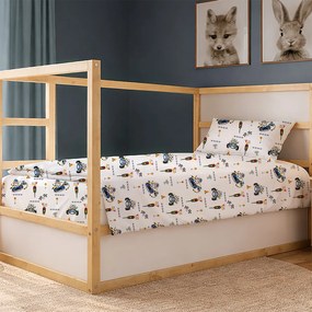 Σεντόνια Μονά (Σετ 3τμχ) Dimcol Animal Grand Prix 589 White - Blue