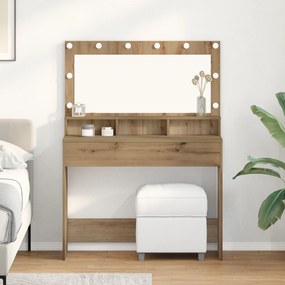 vidaXL Τραπέζι Μακιγιάζ με ράφι artisan δρυς 100 x 41 x 135 εκ.