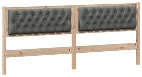 vidaXL Κεφαλάρι Άλλο Καφέ και σκούρο γκρι 200 cm Μασίφ ξύλο πεύκου