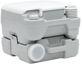 vidaXL Φορητή Τουαλέτα Γκρι & Λευκό Πλαστικό 10 L
