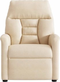 vidaXL Πολυθρόνα Μασάζ Ανακλινόμενη Μπεζ από Ύφασμα Μικροϊνών