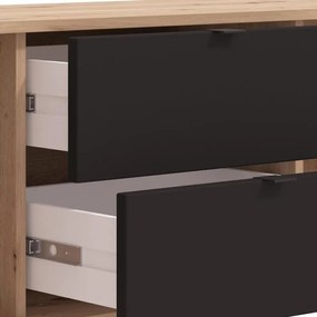 Έπιπλο τηλεόρασης Mayenne 157 3K2F2V Artisan Oak - Μαύρο Ματ 157x40x55 εκ. 157x40x55 εκ.