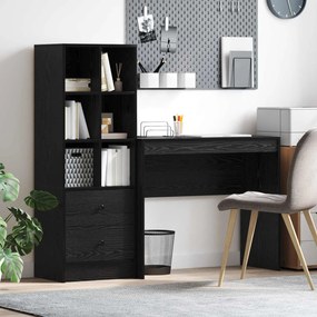 vidaXL Γραφείο με συρτάρι με ράφι με αποθήκευση 2 pcs Μαύρη Οξυά