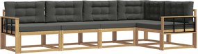 vidaXL Σειρά Καναπέ Εξωτερικού 4 pcs Άσπρο και Ανθρακί Πολυεστέρας