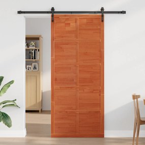 vidaXL Πόρτα αχυρώνα Καφέ κεριού 90 x 210 cm Μασίφ ξύλο πεύκου