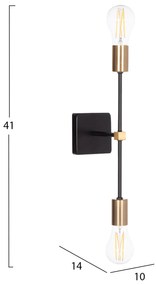 Απλίκα Τοίχου SABER2 C4465 Μέταλλο Μαύρο - Χρυσό 10x14x41Υ εκ. 10x14x41 εκ.