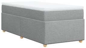 Κρεβάτι Boxspring με Στρώμα Ανοιχτό Γκρι 100x200 εκ. Υφασμάτινο - Γκρι