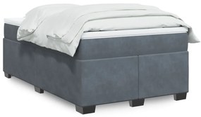 vidaXL Κρεβάτι Boxspring με Στρώμα Σκούρο Γκρι 120x200 εκ. Βελούδινο