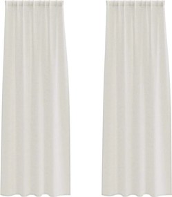 vidaXL Κουρτίνα βυσσινί 2 pcs Κρεμ 260 x 140 εκ. Πολυεστέρας