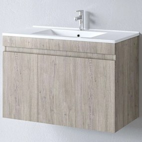 Έπιπλο Μπάνιου Πάγκος Με Νιπτήρα Omega S3BOM090BO0 90x45x60cm Beige Oak Porcelain,Melamine